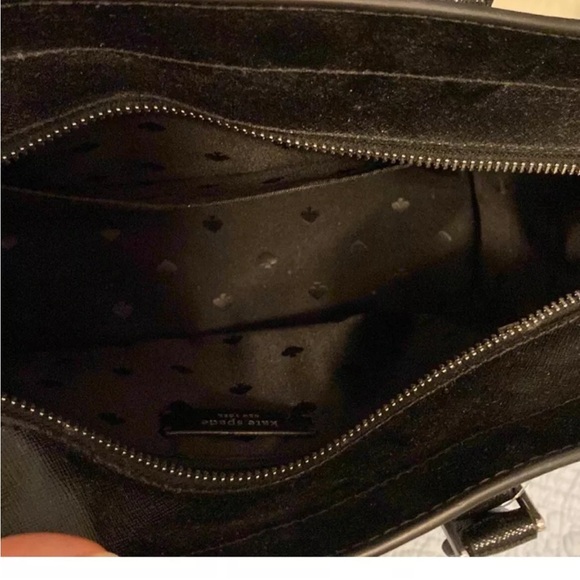 Kate spade cameron soiree dot medium satchel purse black gray white - Picture 3 of 6